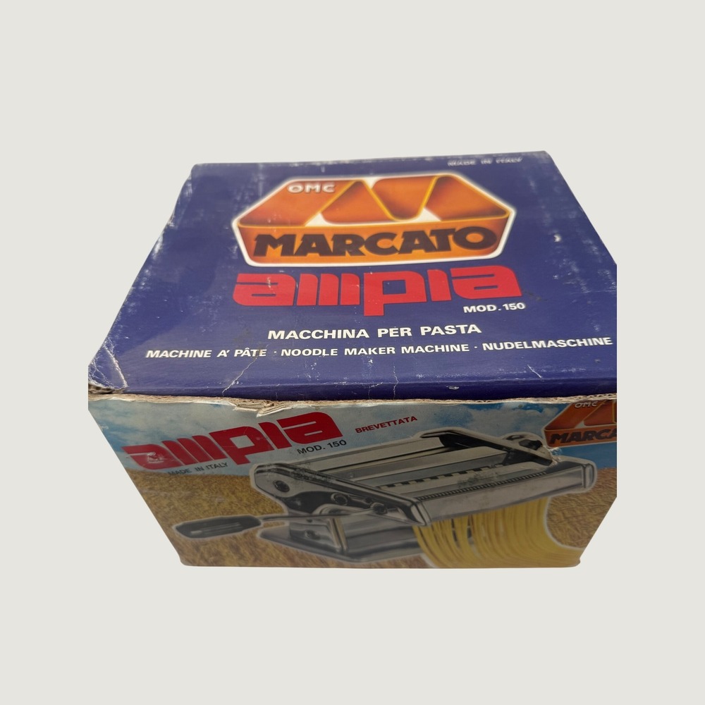 Vintage Marcato Ampia Mod 150 Lusso Pasta Maker Machine Made in Italy Chrome